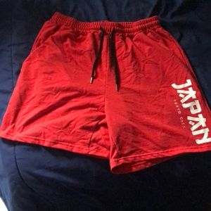 ROMWE Men Shorts, Color Red
